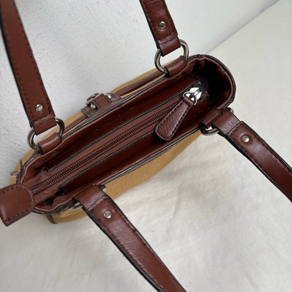 ETIENNE AIGNER Rare Vintage Cotton Jute Woven Bag Purse Faux Leather Trim - Picture 10 of 16